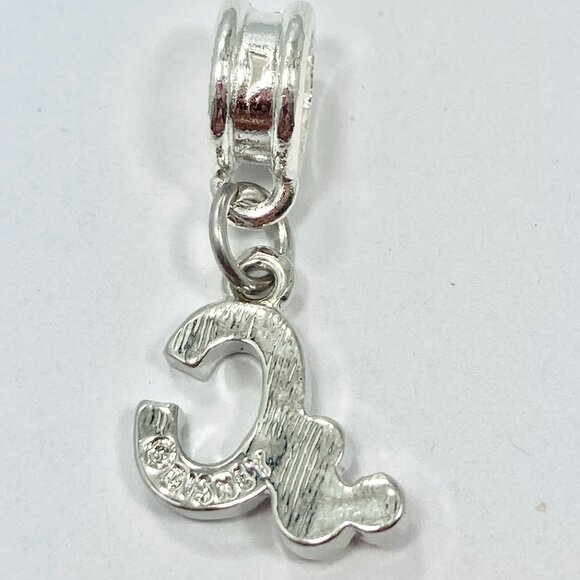 Vtg Disney Pink Crystal Mickey Mouse Ears European Slide Charm Initial Letter C - Picture 4 of 6